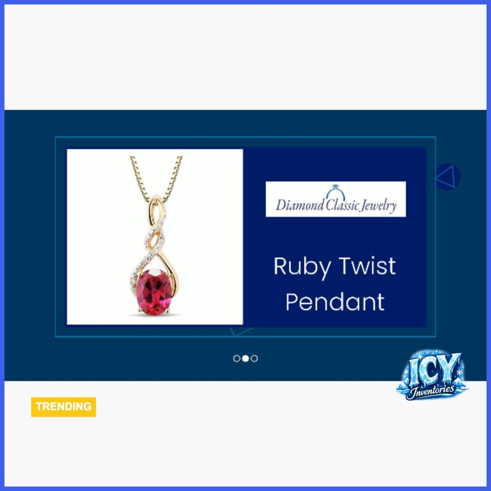 Lab Created Ruby Heart Necklace Diamond Accents Y… - image 5